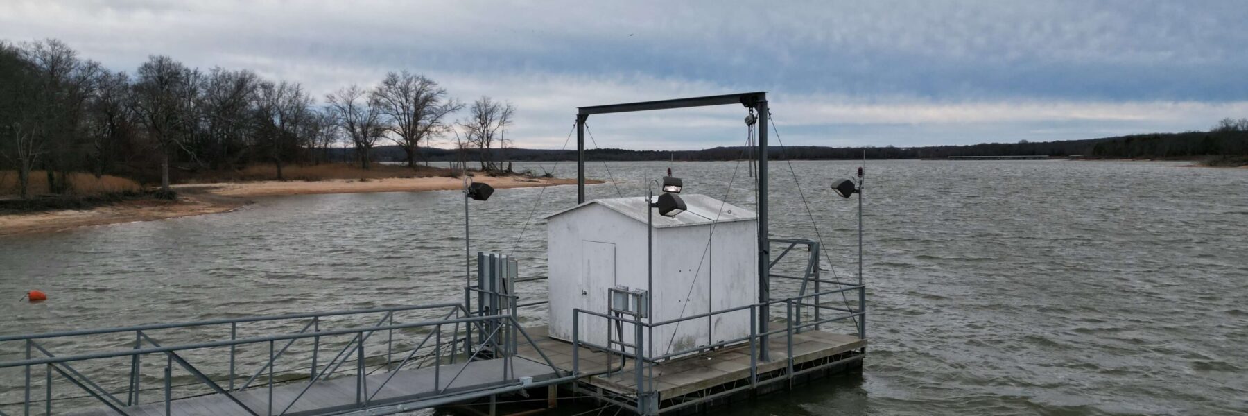 municipal water pump station on floating dock