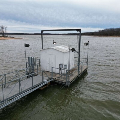 municipal water pump station on floating dock